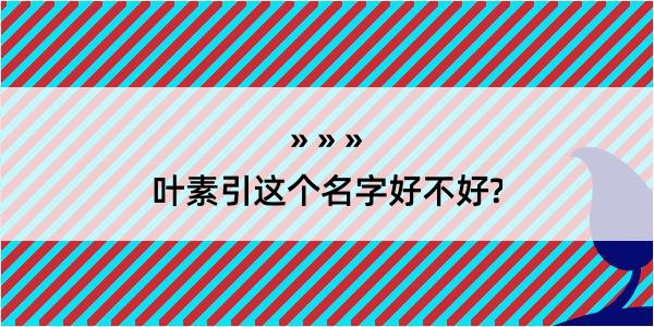 叶素引这个名字好不好?