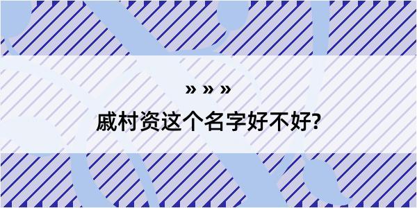 戚村资这个名字好不好?