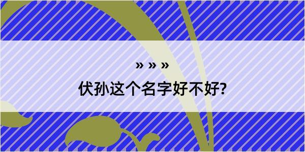 伏孙这个名字好不好?