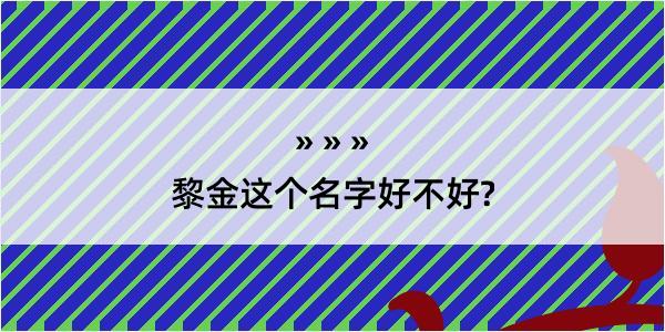 黎金这个名字好不好?