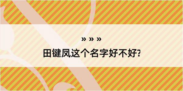 田键凤这个名字好不好?