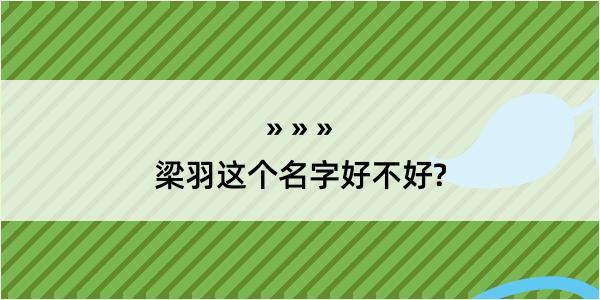 梁羽这个名字好不好?