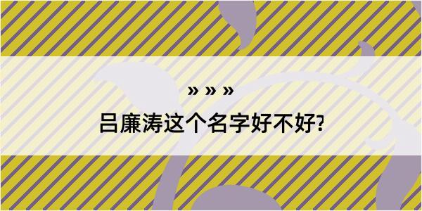 吕廉涛这个名字好不好?