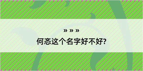 何忞这个名字好不好?