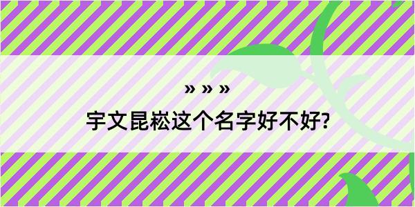 宇文昆崧这个名字好不好?