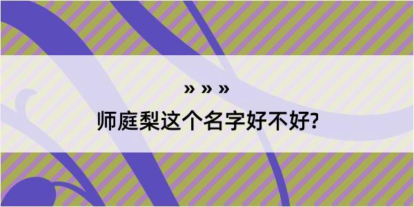 师庭梨这个名字好不好?