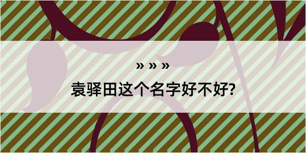 袁驿田这个名字好不好?