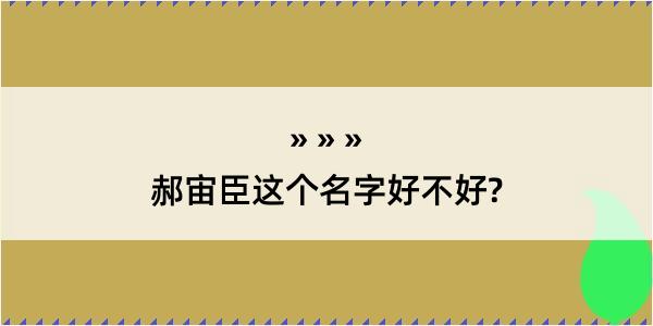 郝宙臣这个名字好不好?