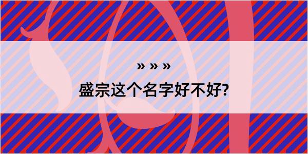 盛宗这个名字好不好?