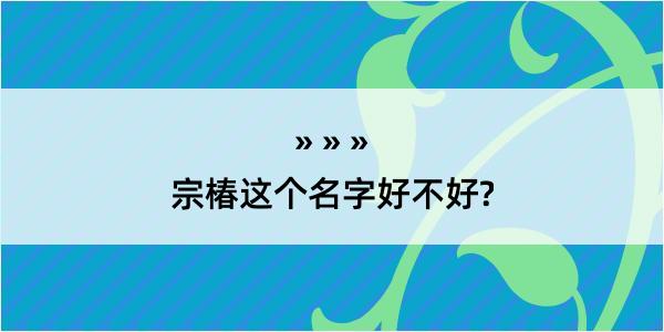 宗椿这个名字好不好?