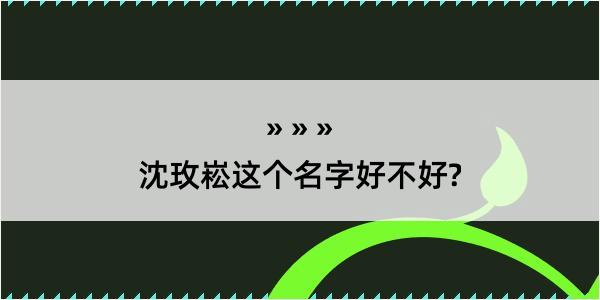 沈玫崧这个名字好不好?