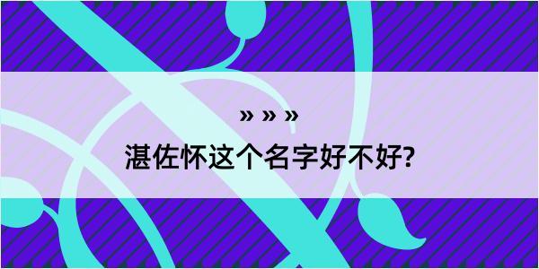 湛佐怀这个名字好不好?