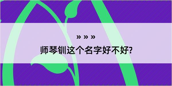 师琴钏这个名字好不好?