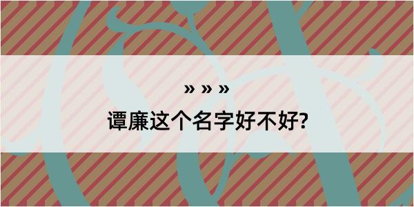 谭廉这个名字好不好?