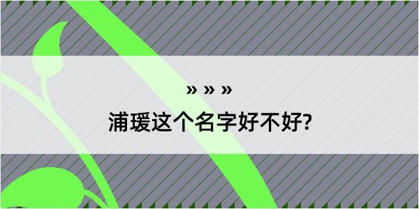 浦瑗这个名字好不好?