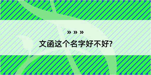 文函这个名字好不好?