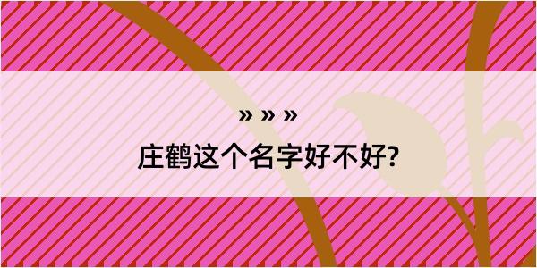 庄鹤这个名字好不好?