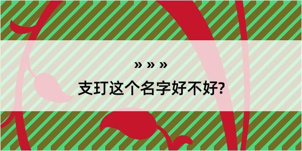 支玎这个名字好不好?