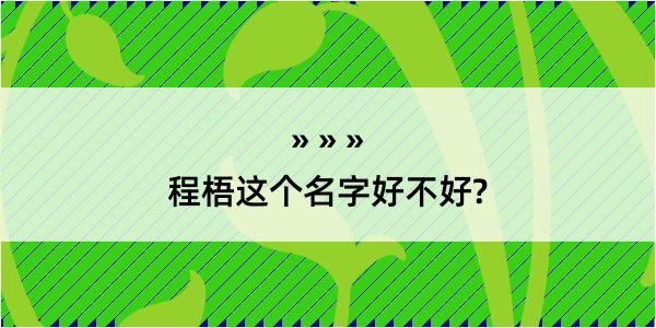 程梧这个名字好不好?