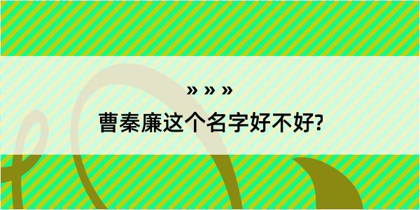 曹秦廉这个名字好不好?