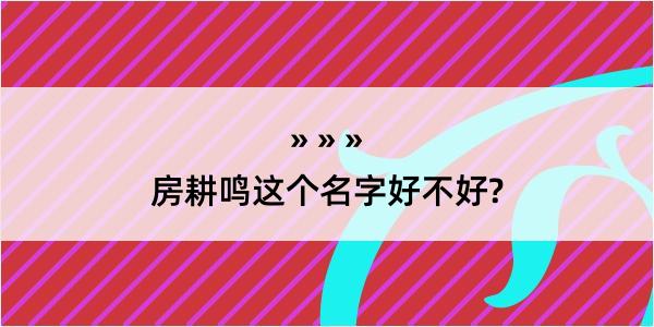 房耕鸣这个名字好不好?