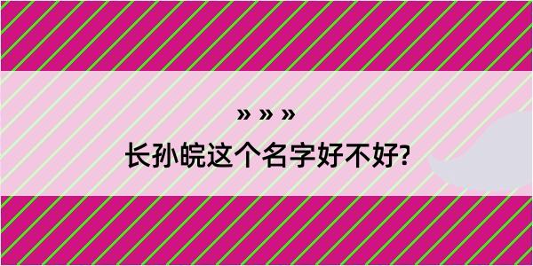 长孙皖这个名字好不好?