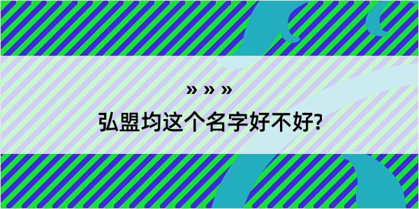 弘盟均这个名字好不好?