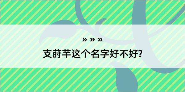 支莳芊这个名字好不好?