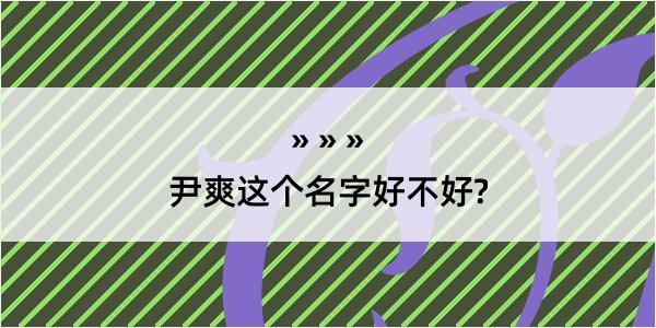 尹爽这个名字好不好?