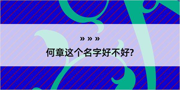 何章这个名字好不好?