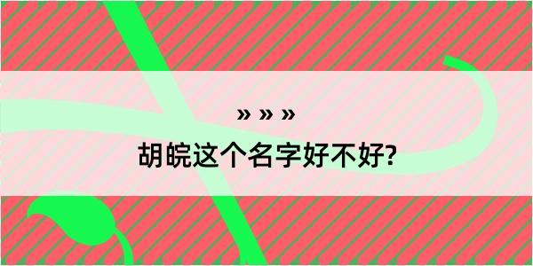 胡皖这个名字好不好?