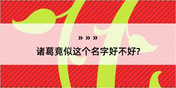 诸葛竟似这个名字好不好?