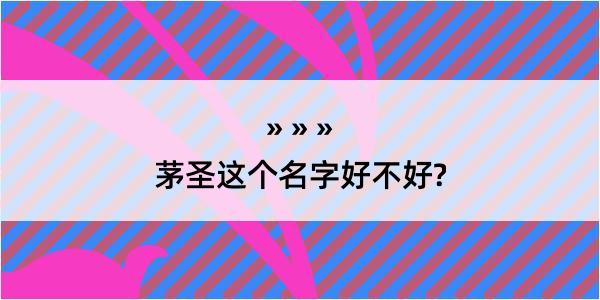 茅圣这个名字好不好?