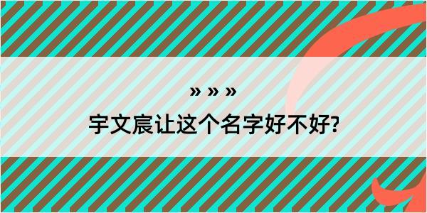 宇文宸让这个名字好不好?