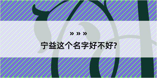 宁益这个名字好不好?