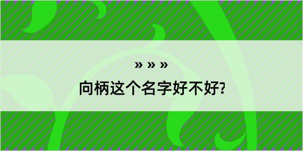 向柄这个名字好不好?