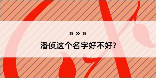 潘侦这个名字好不好?