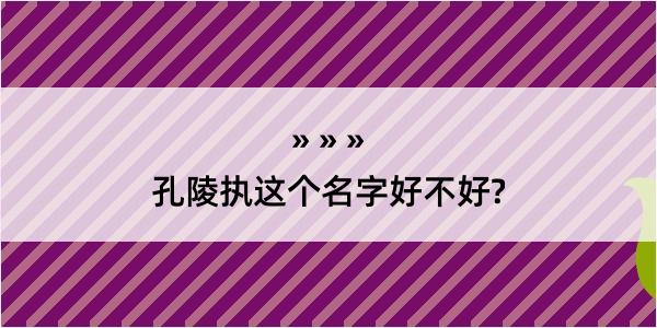 孔陵执这个名字好不好?