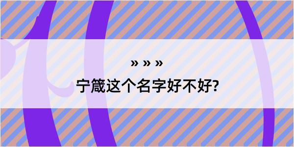 宁箴这个名字好不好?