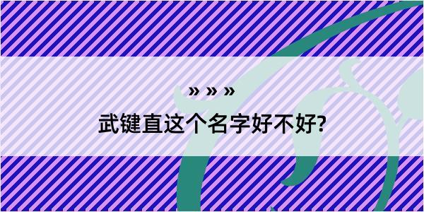 武键直这个名字好不好?