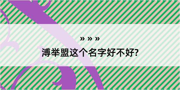 溥举盟这个名字好不好?