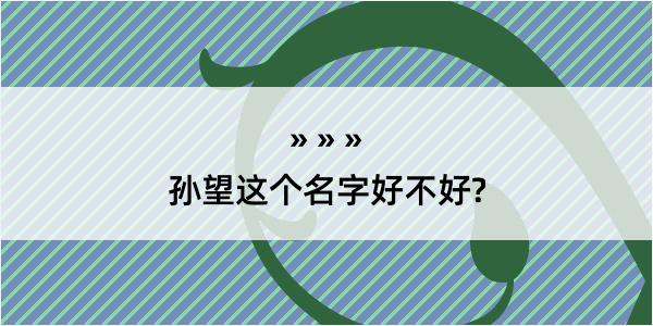 孙望这个名字好不好?