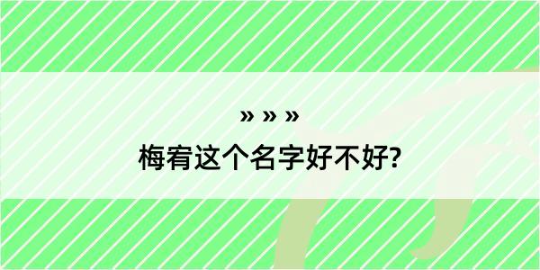 梅宥这个名字好不好?