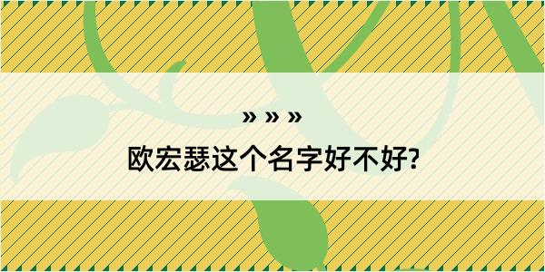 欧宏瑟这个名字好不好?