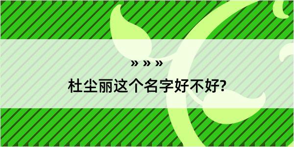 杜尘丽这个名字好不好?