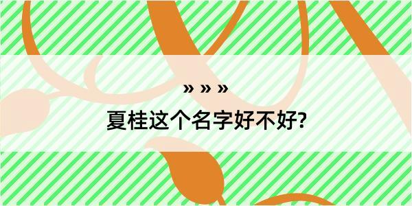 夏桂这个名字好不好?