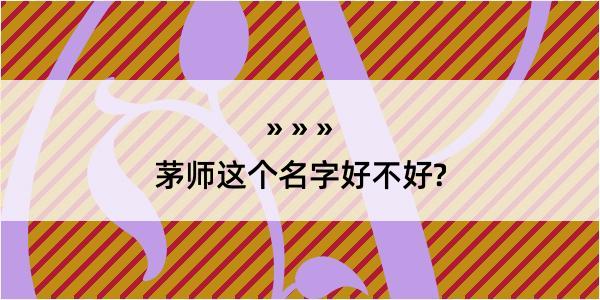 茅师这个名字好不好?