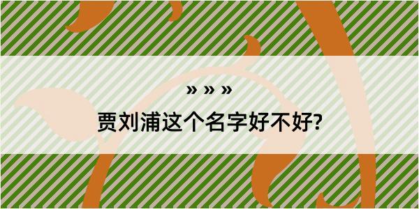 贾刘浦这个名字好不好?