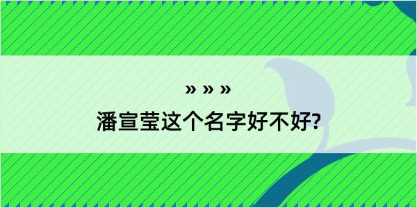 潘宣莹这个名字好不好?