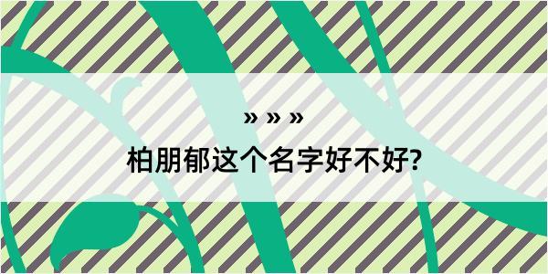 柏朋郁这个名字好不好?